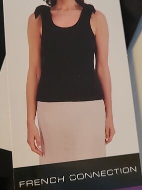 🆕️French Connection Black Ruffle Shoulder Tank Top - XXL